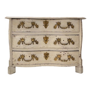 18th Century French Antique Mazarine White Chest For Sale