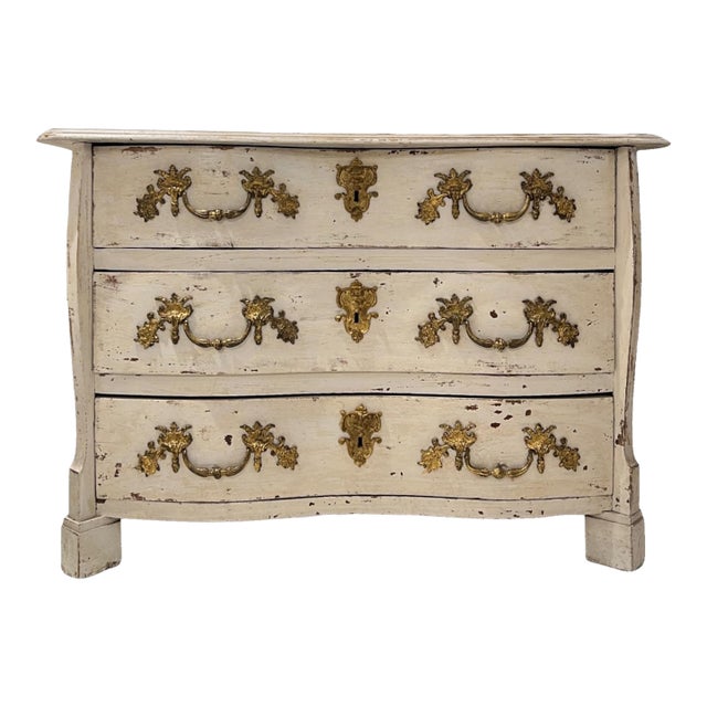 18th Century French Antique Mazarine White Chest For Sale