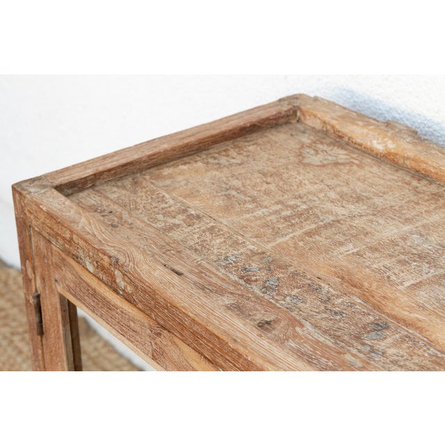 Wood Antique Whitewash Teak Apothecary Glass Cabinet For Sale - Image 7 of 9