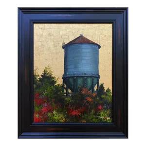 Impressionist Cityscape Acrylic Painting, "North Park Tower V"