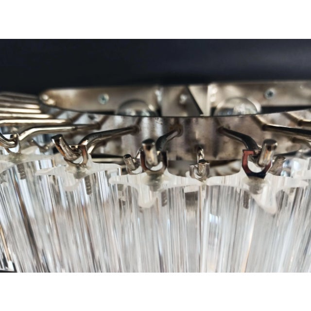 Metal Vintage Murano Glass Sconces with 63 Transparent Quadriedri, 1979, Set of 2 For Sale - Image 7 of 18