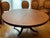 1990s Attributed to Theodore Alexander Large Round Mahogany Dining Extension Table For Sale - Image 4 of 12