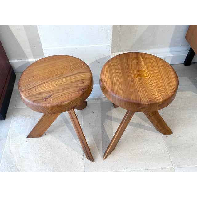 Mid-Century Modern S28 Stools by Pierre Chapo, 1970, Set of 2 For Sale - Image 3 of 4