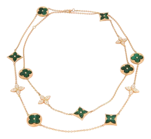 Louis Vuitton Blossom Malachite Star Sautoir Diamond 18k Pink Gold Necklace