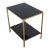 Marcelo Iron End Table With Polished Black Granite Shelves For Sale