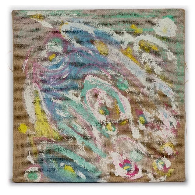 Unknown, Flowers Composition, Oil Painting on Jute Canvas, Late 20th-Century For Sale - Image 3 of 3