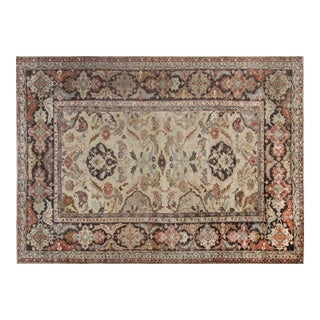 Authentic Persian Sultanabad Bold Multi-Color Handmade Wool Rug For Sale
