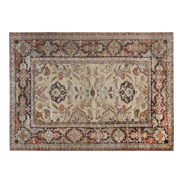 Authentic Persian Sultanabad Bold Multi-Color Handmade Wool Rug For Sale