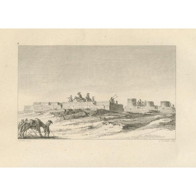 Dominique Baron Vivant Denon, Egyptian Desert Ruins and Rock-Cut Tomb, 1802, Engraving on Paper For Sale - Image 3 of 10