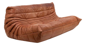 Vintage Leather Togo Sofa by Michel Ducaroy for Ligne Roset, Italy, 1970s