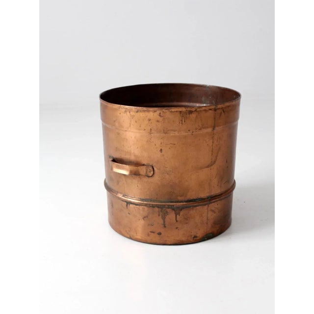 Antique Copper Sieve Pot For Sale - Image 6 of 11