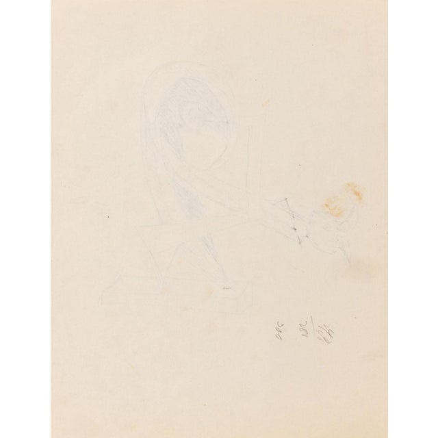 Late 20th Century Seymour Lipton Sculpture Study Sketch Ink on Paper For Sale - Image 5 of 5