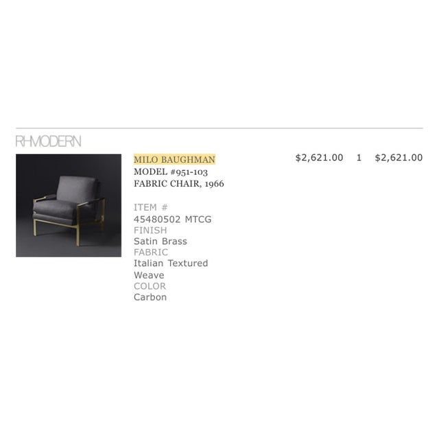 Charcoal Rh Milo Baughman Chair For Sale - Image 8 of 8