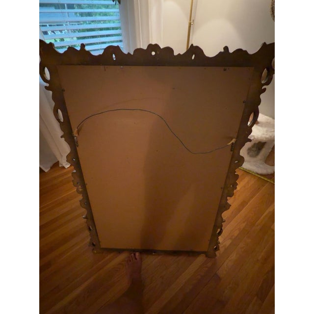 Vintage Rococo Revival Carved Gold Wall Mirror | Large Ornate Gilt Frame For Sale - Image 4 of 9