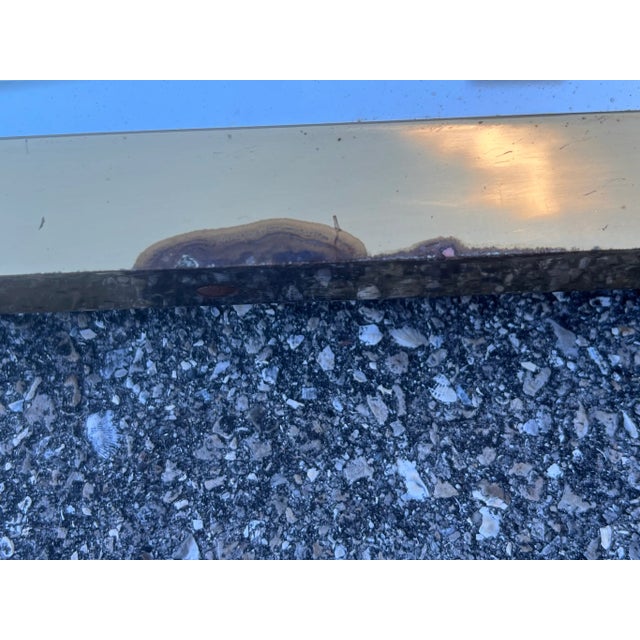 Mid 20th Century Mid 20th Century Terrazzo Brass Frame Mirror For Sale - Image 5 of 7