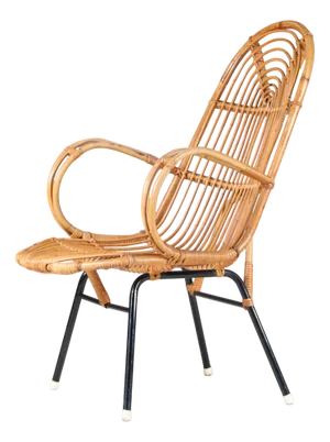 Rattan Chair by Gebroeders Jonkers for Noordwolde, Netherlands, 1950s
