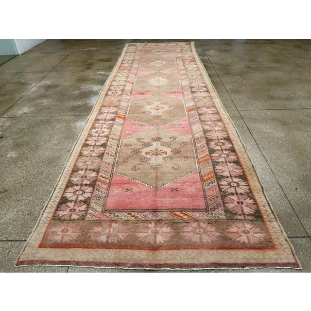Galerie Shabab Collection Mid-20th Century Turkish Anatolian Wide Gallery Runner For Sale In New York - Image 6 of 10