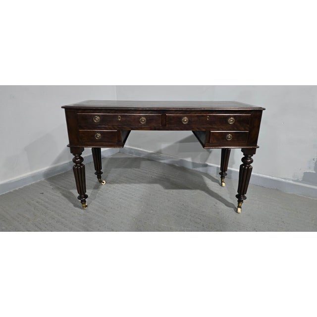 Antique Victorian Mahogany Desk, 1880 For Sale - Image 4 of 13