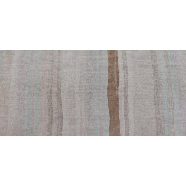 Striped Turkish Vintage Kilim Runner in Soft Pastel and Neutral Tones For Sale - Image 10 of 13