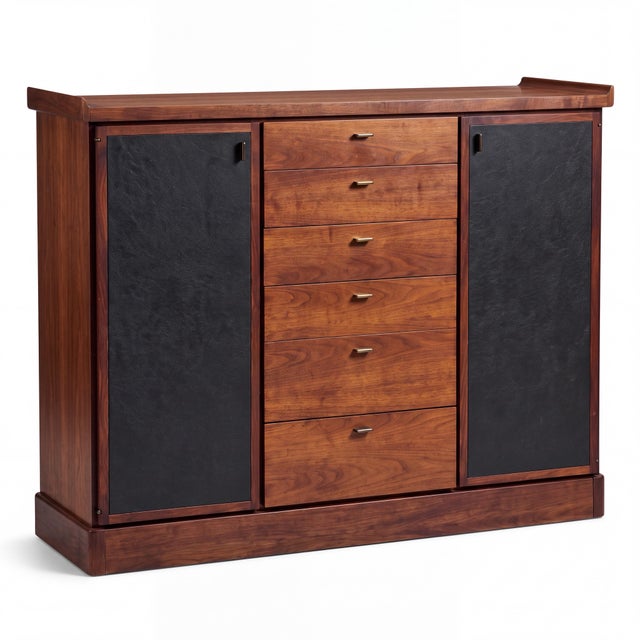 Mid-Century Modern Mid-Century Modern Jack Cartwright for Founders Walnut Pagoda Credenza Dry Bar Cabinet or Chest For Sale - Image 3 of 8