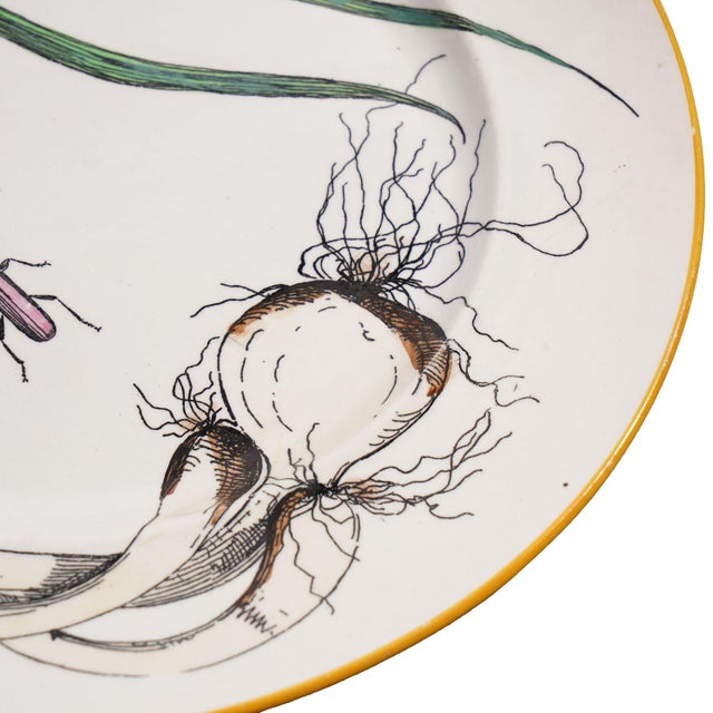 Pair of French Glazed Faience Plates With Scallions and Artichokes, C. 1850's For Sale - Image 9 of 14