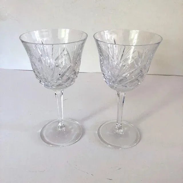 1990s 90s Gorham Crystal Wine Glasses- a Pair For Sale - Image 5 of 5