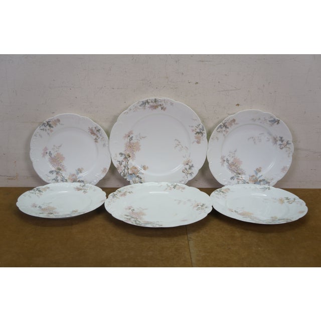 27pc Antique Haviland Limoges Porcelain Chrysanthemums Serving Dinner China For Sale - Image 10 of 17