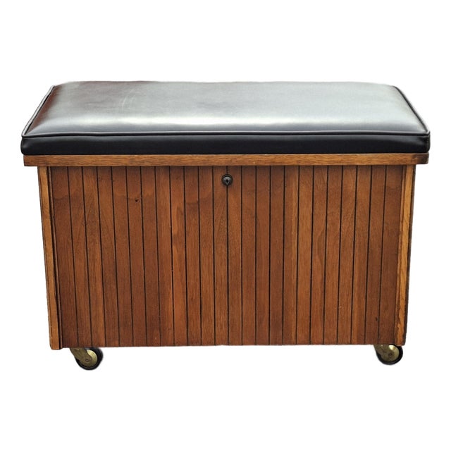Mid 20th Century Lane Furniture Sheet Music Cabinet and Bench For Sale