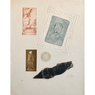 Zvi Milshtein, Portraits Erotic Vignettes French Israeli Surrealist Aquatint Etching Le Colonel, c.1960s For Sale