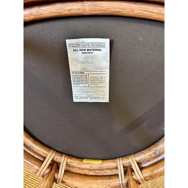 We are very pleased to offer a beautiful set of six chairs by McGuire, circa the 1990s. Each chair features a classic...