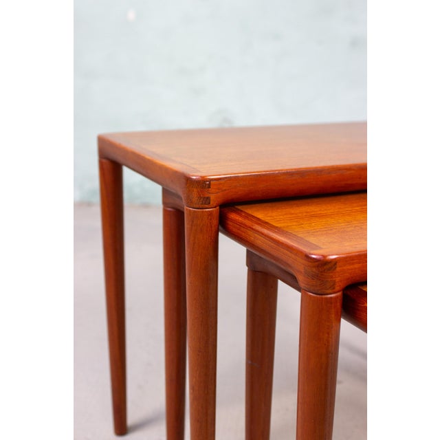Mid-Century Modern Vintage Danish Bramin Nesting Tables in Teak by H.W. Klein for Bramin, 1960s, Set of 3 For Sale - Image 3 of 15