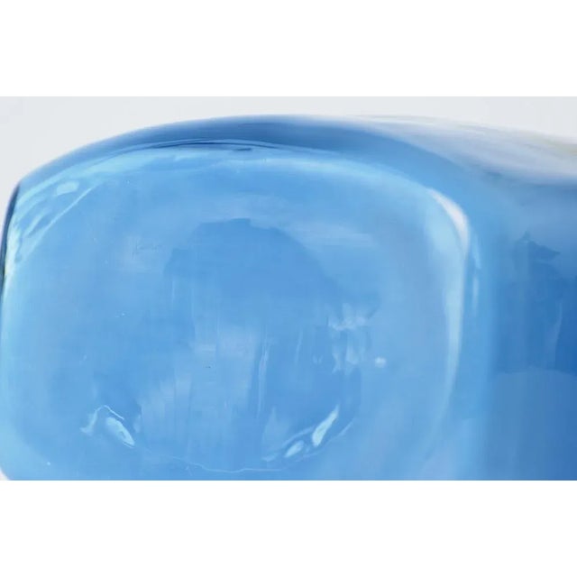 Blue German Glass Vase by Samuel Herman for Rosenthal, 1973 For Sale - Image 8 of 9