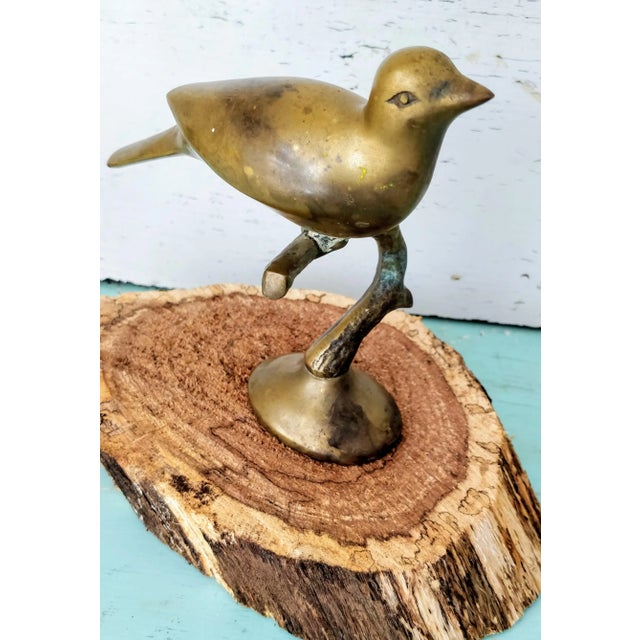 Mid-Century Modern Mid Modern Brass Bird on Limb Perch Table Decor For Sale - Image 3 of 11