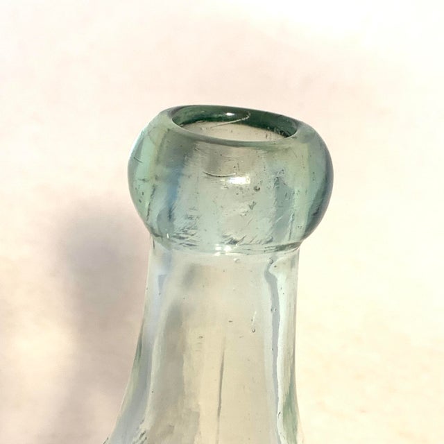 Late 19th Century R. Boucher Swansea Aqua Glass Torpedo Bottle For Sale In Louisville - Image 6 of 12