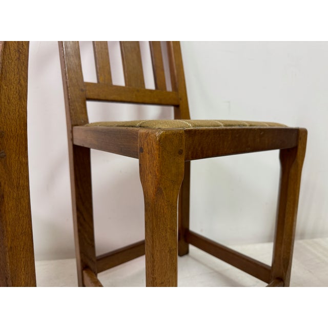 Brown Arts and Crafts Oak Dining Chairs, 1890s, Set of 7 For Sale - Image 8 of 17