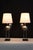 Tyndale Influence Trojan horse lamps. Sculptural presence. Consisting of satin finish pewter mounted on enameled black...