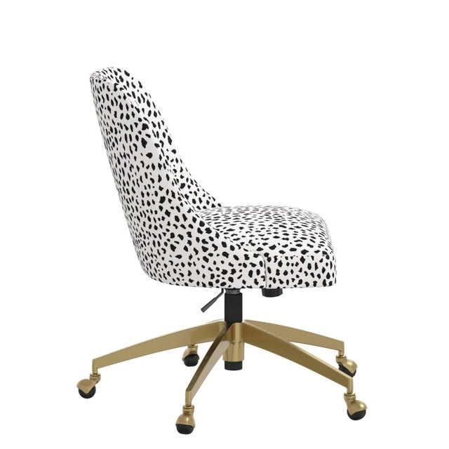 Not Yet Made - Made To Order Brynn Office Chair with Gold Base in Dottie White For Sale - Image 5 of 6