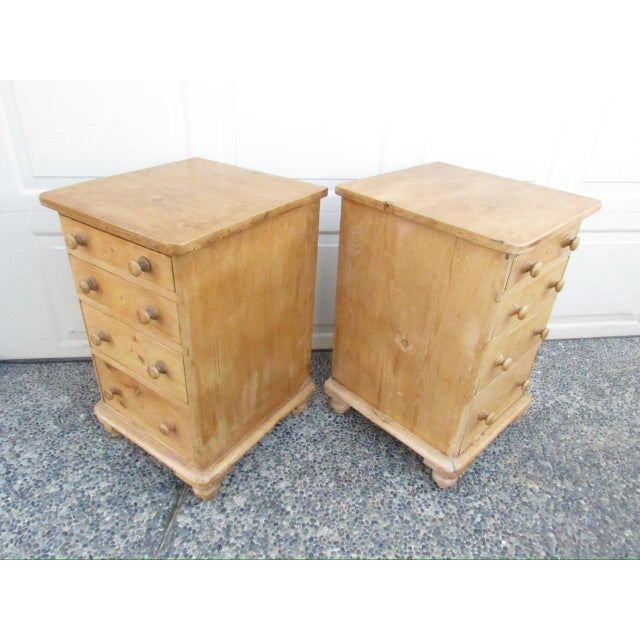 Antique English Pine Nightstands For Sale - Image 11 of 15