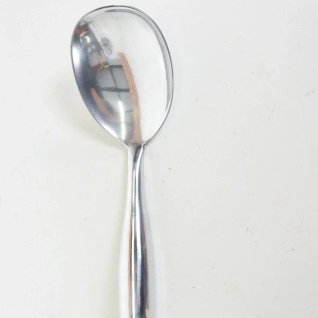 For your consideration, a vintage sculptural serving spoon Made in German, aluminum. Stamped, made in W Germany. Cast...