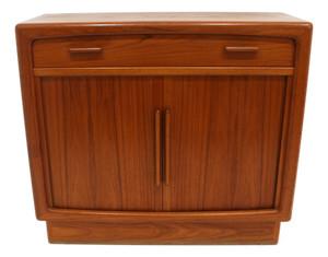 Mid-Century Danish Teak Cabinet with Tambour Doors and Drawer from Dyrlund, 1960s