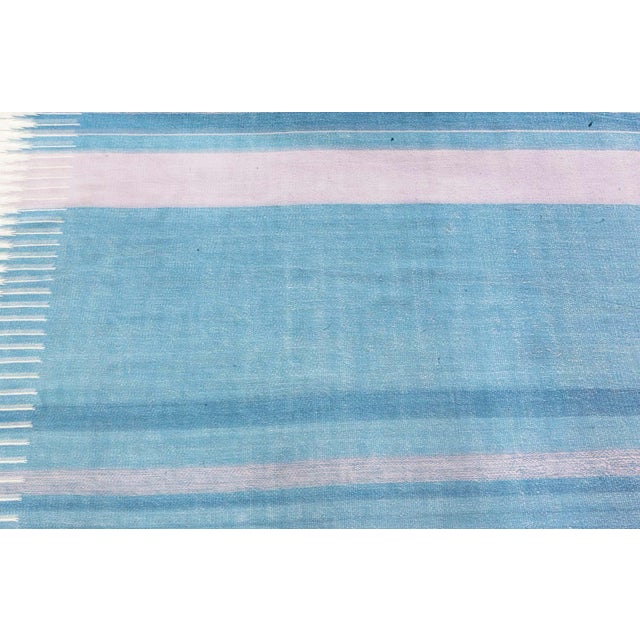 Mid-Century Modern Doris Leslie Blau Vintage Indian Dhurrie Rug For Sale - Image 3 of 9