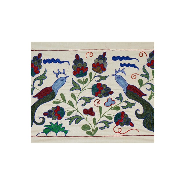 1960s Decorative Suzani Embroidered Cotton Cloth For Sale - Image 5 of 10
