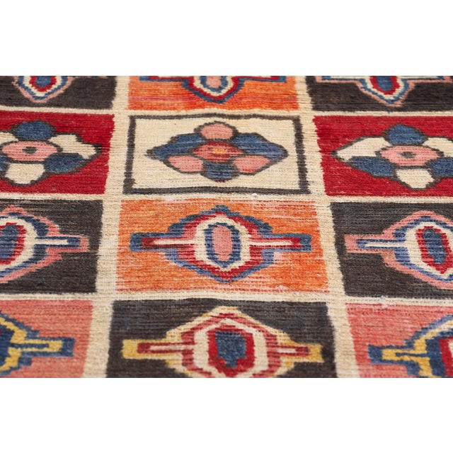 Mid 20th Century Vintage Persian Lori Checkerboard Rug - 04'00 X 05'07 For Sale - Image 5 of 9