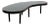 Vintage Atomic Modern Kidney-Shaped Coffee Table in Black Laminate For Sale