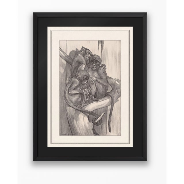 Atelier Aria Lumae Theo Van Hoytema Three Monkeys Art Nouveau Restored Gallery Board Print 16 X 24 on Archival Hahnemuhle German Etching Paper For Sale - Image 13 of 14