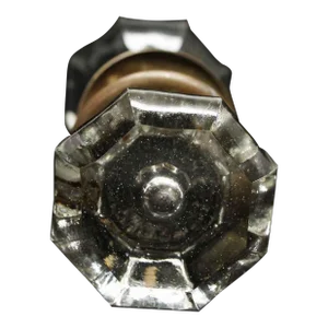 Early 20th Century Glass Knob Set With Mercury Dot & Rosettes - 4 Piece Set