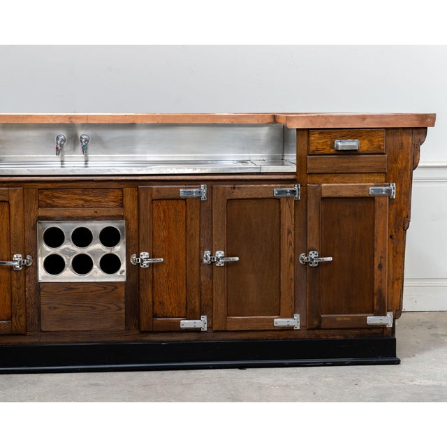 Black Vintage Copper and Oak Countertop, 1960s For Sale - Image 8 of 18