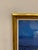 Alan Kingsbury Aegean Giclee Framed. Gold frame, person at cafe by the coast. Original retail $648. Showroom floor sample.