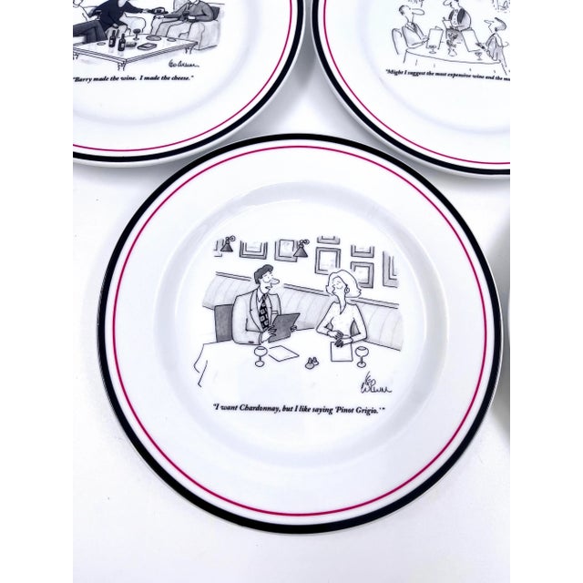 Early 21st Century Restoration Hardware "The New Yorker" Wine-Themed Cartoon Plates - Set of 5 For Sale - Image 5 of 10