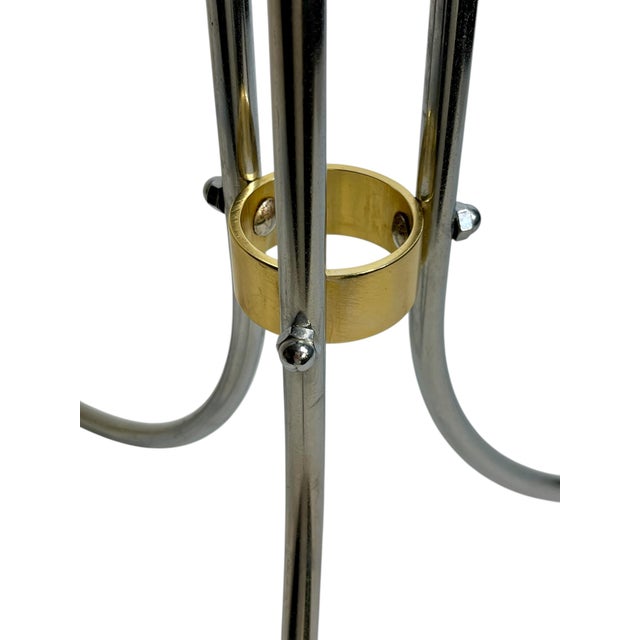 Vintage Stainless Steel Champagne Ice Bucket on Stand – Hollywood Regency Barware For Sale - Image 4 of 17